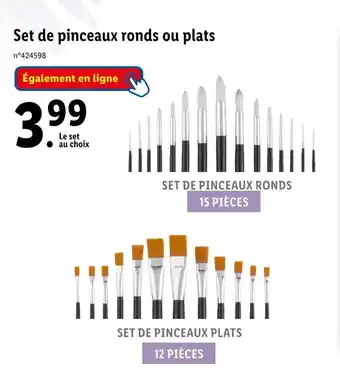 Lidl Crelando set de pinceaux ronds ou plats offre