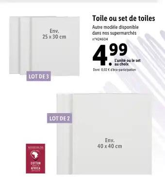 Lidl Crelando toile ou set de toiles offre