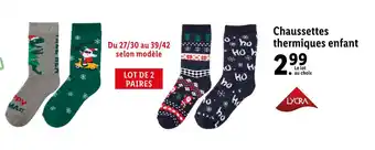 Lidl Lycra chaussettes thermiques enfant offre