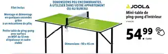 Joola mini-table de ping-pong d'intérieur