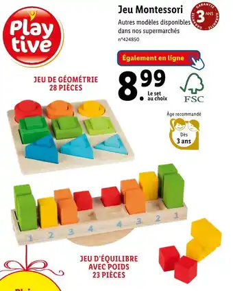 Montessori jeu montessori