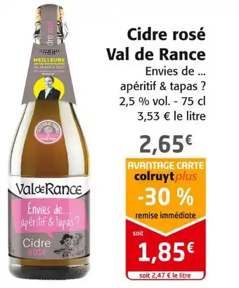 Colruyt Val de rance cidre rosé offre