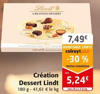 Colruyt Lindt création dessert offre