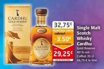 Colruyt Cardhu single malt scotch whisky offre