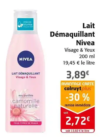 Colruyt Nivea lait démaquillant offre