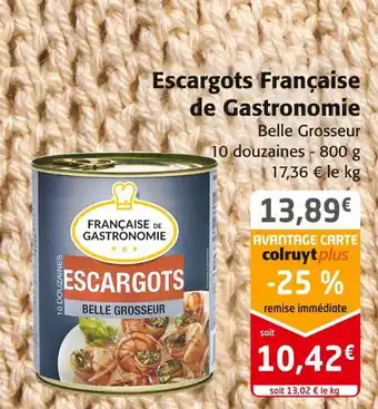 Française de gastronomie escargots