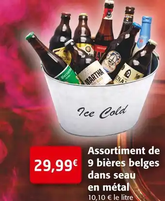 Colruyt Assortiment de 9 bières belges dans seau en métal offre