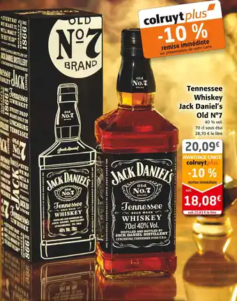 Colruyt Jack daniel’s tennessee whiskey old n°7 offre