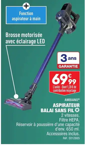 ALDI ASPIRATEUR BALAI SANS FIL offre