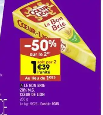 Leader Price A LE BON BRIE CŒUR DE LION offre