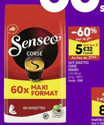 Leader Price CAFÉ DOSETTES CORSE SENSEO offre