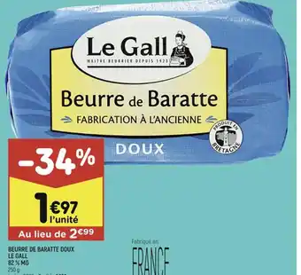 Leader Price BEURRE DE BARATTE DOUX offre