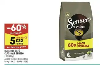 Leader Price DOSETTES CAFÉ CLASSIQUE SENSEO offre