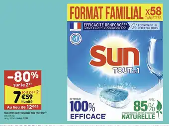 Leader Price TABLETTES LAVE-VAISSELLE SUN TOUT EN 1 offre