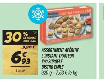 Netto ASSORTIMENT APÉRITIF L'INSTANT TRAITEUR X60 SURGELE BISTRO EMILE offre
