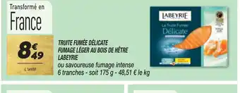 Netto TRUITE FUMÉE DÉLICATE FUMAGE LÉGER AU BOIS DE HÊTRE LABEYRIE offre