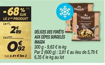 DĂLICES DES FORĂTS AUX CĂPES SURGELĂS