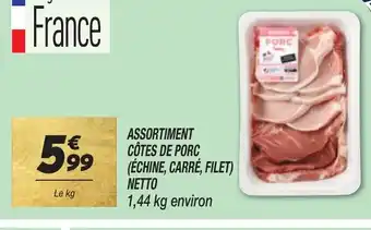Netto ASSORTIMENT CÔTES DE PORC ÉCHINE, CARRÉ, FILET offre