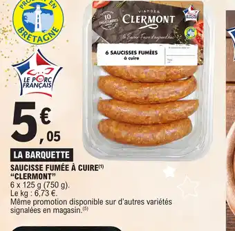 E.Leclerc SAUCISSE FUMÉE À CUIRE offre
