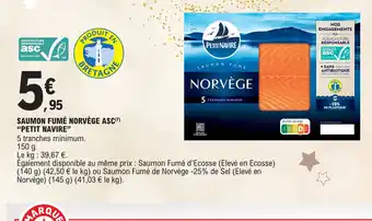 E.Leclerc SAUMON FUMÉ NORVÈGE ASC offre