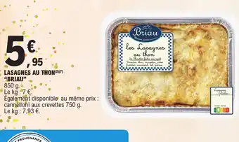 E.Leclerc LASAGNES AU THON BRIAU offre
