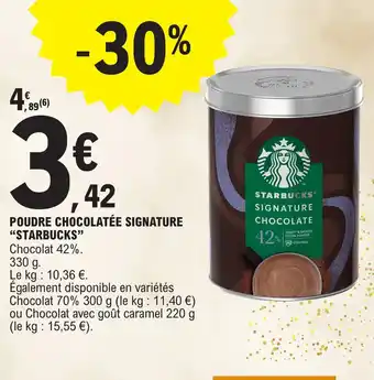 E.Leclerc POUDRE CHOCOLATÉE SIGNATURE "STARBUCKS" offre