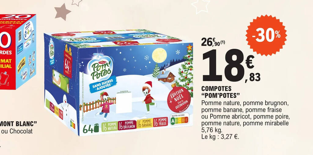 Promo COMPOTES POM'POTES chez E.Leclerc
