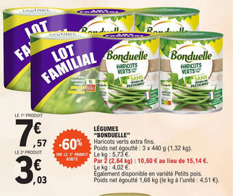 E.Leclerc LÉGUMES "BONDUELLE" offre