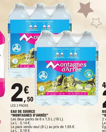 E.Leclerc Eau de source montagnes d'arree offre
