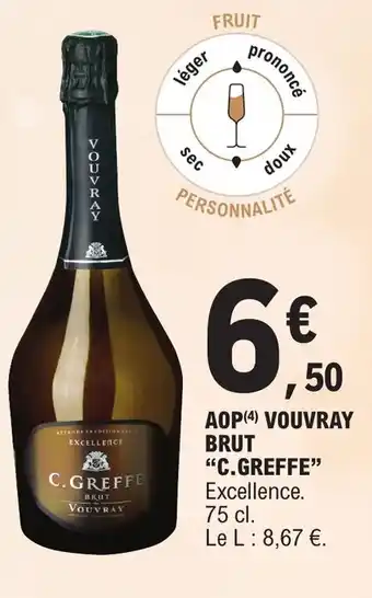 E.Leclerc AOP (4) VOUVRAY BRUT "C.GREFFE" offre