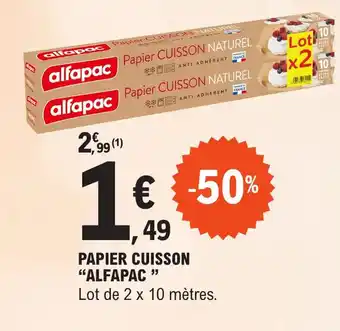 E.Leclerc PAPIER CUISSON "ALFAPAC " offre