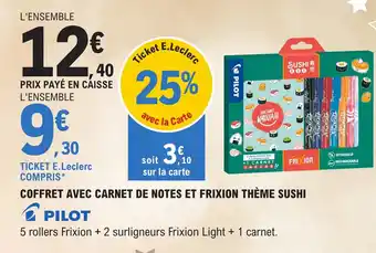 E.Leclerc COFFRET AVEC CARNET DE NOTES ET FRIXION THÈME SUSHI offre