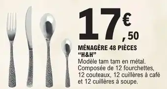 E.Leclerc MÉNAGÈRE 48 PIÈCES "H&H" offre