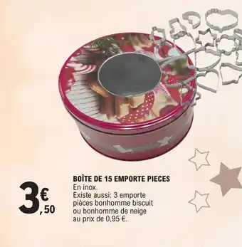 BOÎTE DE 15 EMPORTE PIECES En inox.