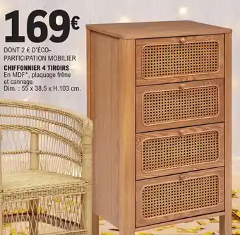 E.Leclerc CHIFFONNIER 4 TIROIRS offre
