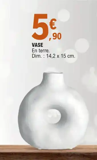 E.Leclerc VASE En terre. Dim.: 14,2 x 15 cm. offre