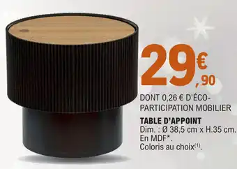 E.Leclerc TABLE D'APPOINT offre