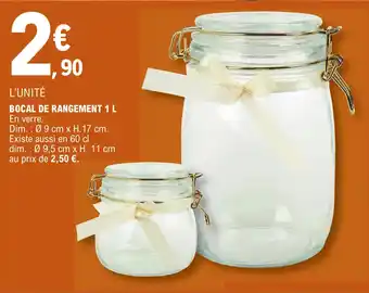 E.Leclerc BOCAL DE RANGEMENT 1 L En verre. offre