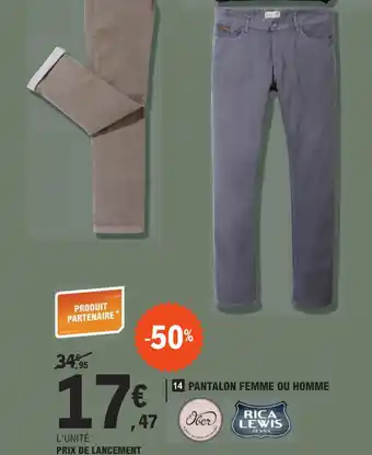 E.Leclerc PANTALON FEMME OU HOMME offre
