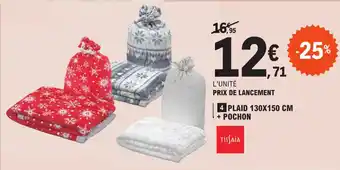 E.Leclerc 4 PLAID 130X150 CM + POCHON offre