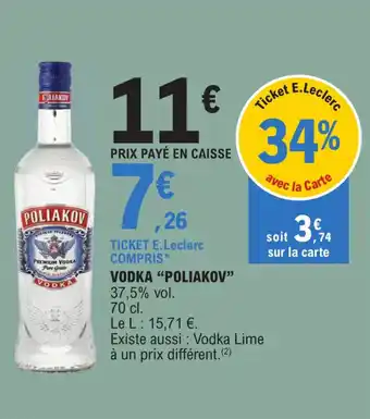 E.Leclerc VODKA "POLIAKOV" 37,5% vol. offre