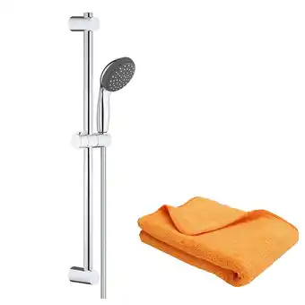 Brico Cash Pommeau de douche grohe quickfix vitalio start 100 2 jets avec barre + microfibre offre
