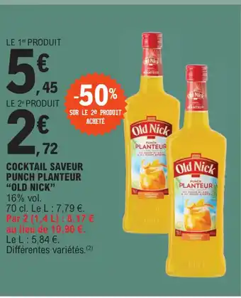 E.Leclerc COCKTAIL SAVEUR PUNCH PLANTEUR "OLD NICK" offre