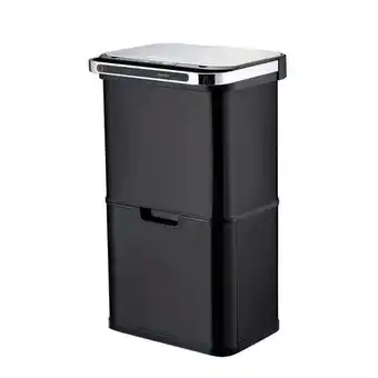 Brico Cash Poubelle de tri à 4 compartiments - 60l - ouverture automatique - noir mat offre