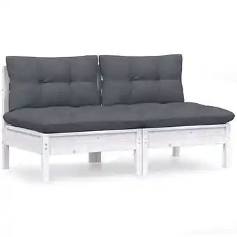 Bricorama Vidaxl canapé 2 places de jardin avec coussins anthracite bois de pin offre