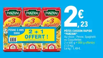 E.Leclerc PÂTES CUISSON RAPIDE "PANZANI" offre