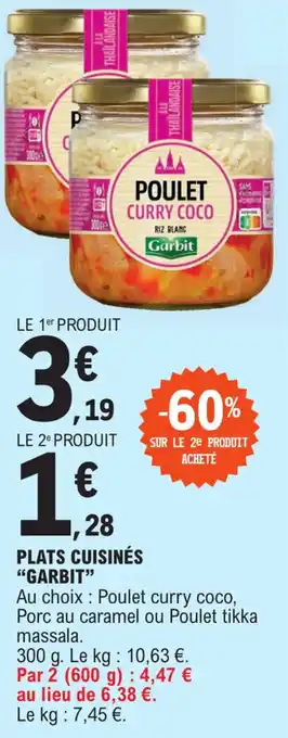 E.Leclerc PLATS CUISINÉS "GARBIT" offre