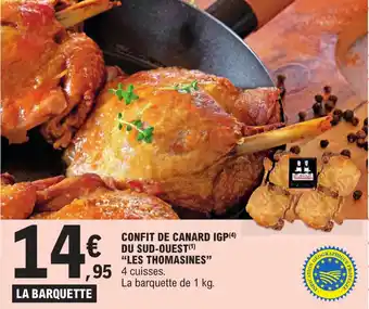 E.Leclerc CONFIT DE CANARD IGP(4) DU SUD-OUEST(¹) "LES THOMASINES" offre