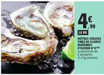 E.Leclerc HUÎTRES CREUSES FINES DE CLAIRES MARENNES D'OLÉRON N°4(6)(8) offre
