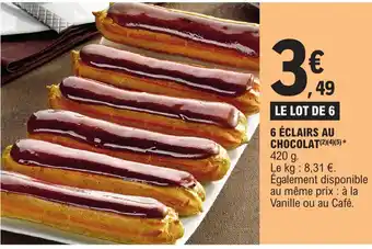 E.Leclerc 6 ÉCLAIRS AU CHOCOLAT(2)(4)(5) * offre
